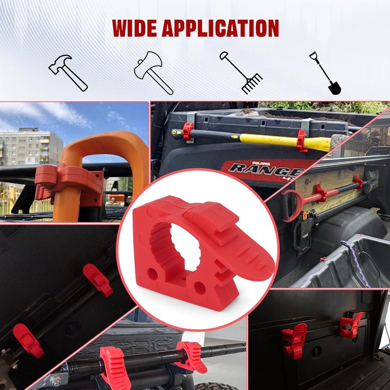 GLOBLED Quick-Release Rubber Clamps, Heavy-Duty Quick Fist Mount Shove Holder Mount Fit 1-1/5''-1-3/5'' For Diameter Tools And Equipment-8PCS - Image 5